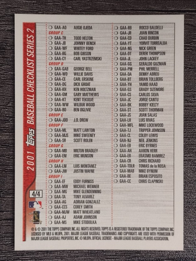2001 Topps Checklist #4 Series 2