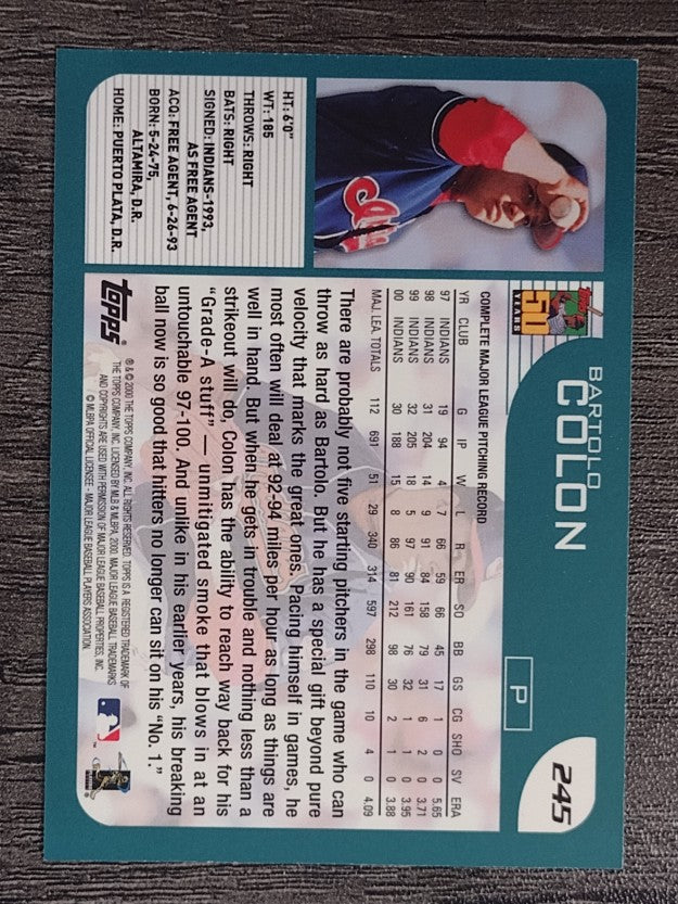 2001 Topps #245 Bartolo Colon