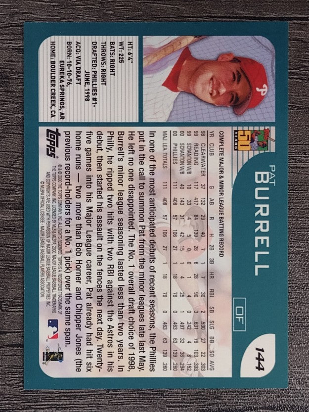 2001 Topps #144 Pat Burrell