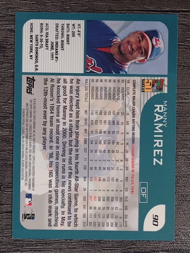 2001 Topps #90 Manny Ramirez