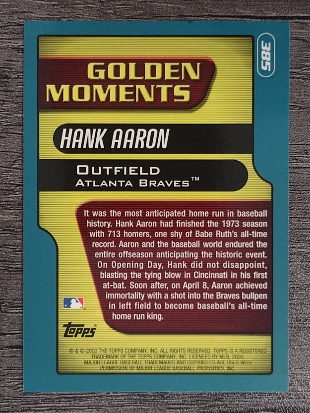 2001 Topps #385 Hank Aaron GM