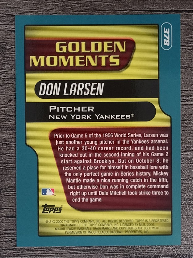 2001 Topps #378 Don Larsen GM