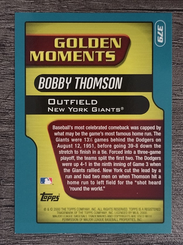 2001 Topps #379 Bobby Thomson GM