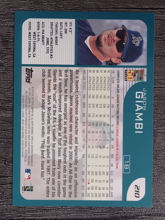 2001 Topps #210 Jason Giambi