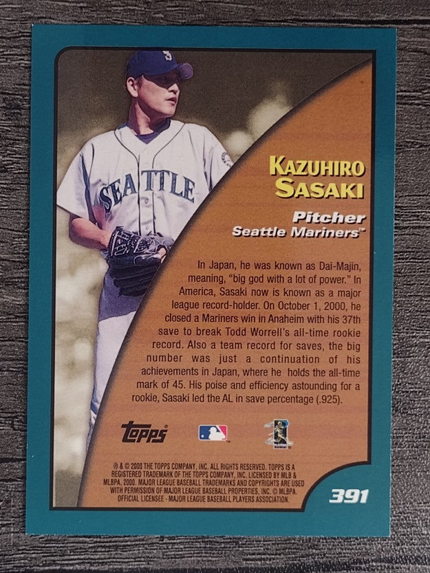 2001 Topps #391 Kazuhiro Sasaki SH