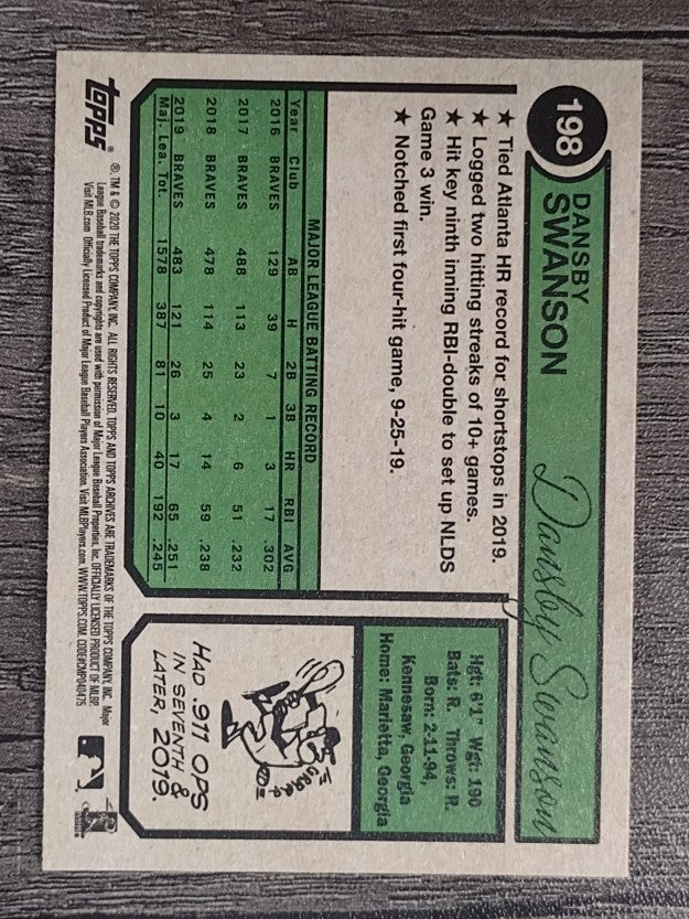2020 Topps Archives #198 Dansby Swanson