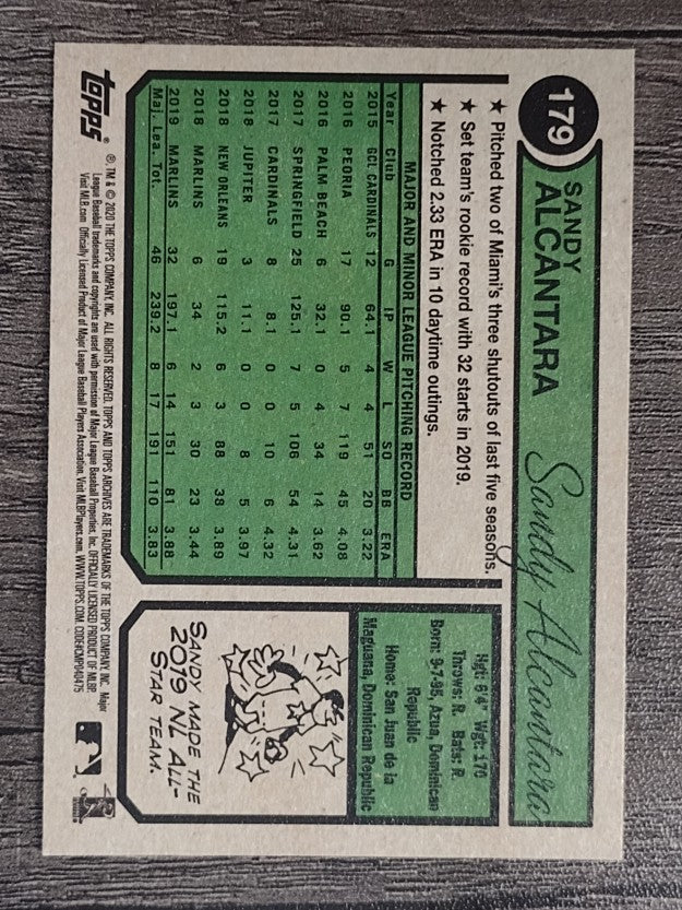2020 Topps Archives #179 Sandy Alcantara