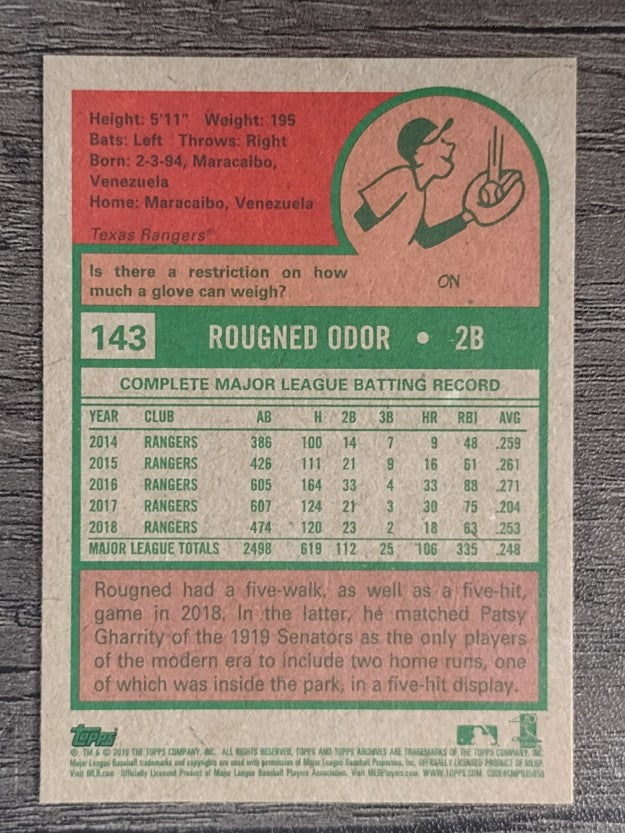 2019 Topps Archives #143 Rougned Odor