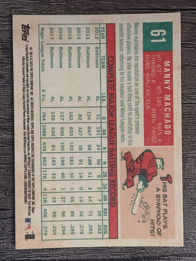 2018 Topps Archives #61 Manny Machado