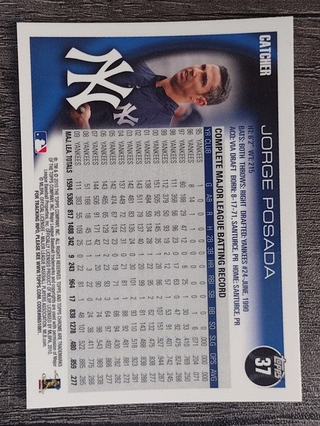 2010 Topps Chrome #37 Jorge Posada