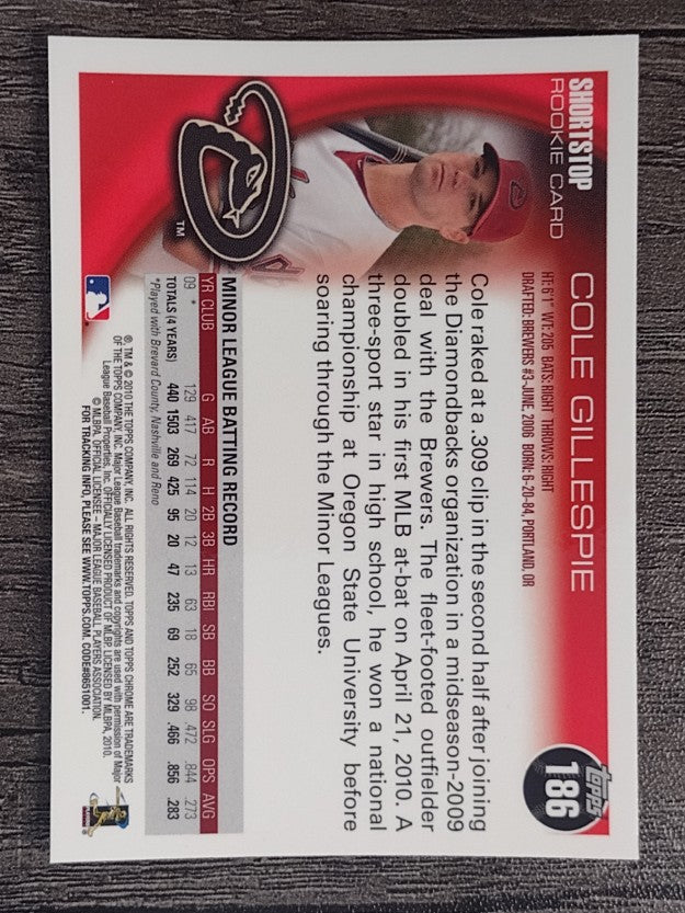 2010 Topps Chrome #186 Cole Gillespie RC