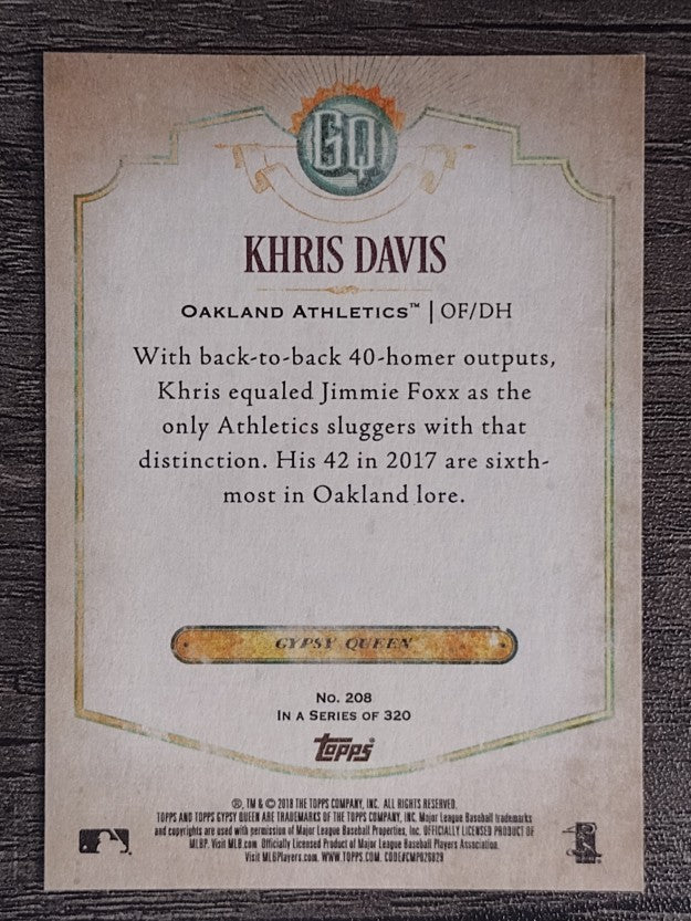 2018 Topps Gypsy Queen #208 Khris Davis