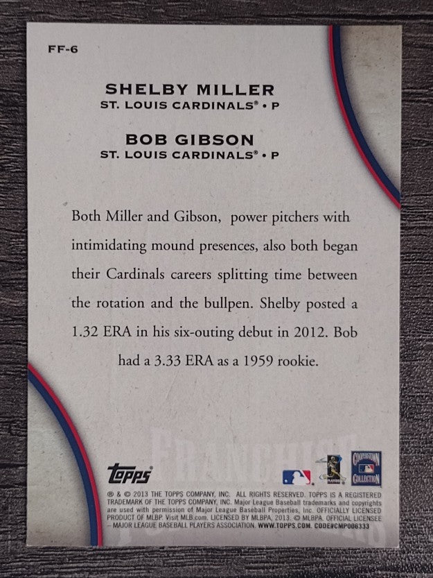 2013 Topps Update Franchise Forerunners #6 Bob Gibson/Shelby Miller