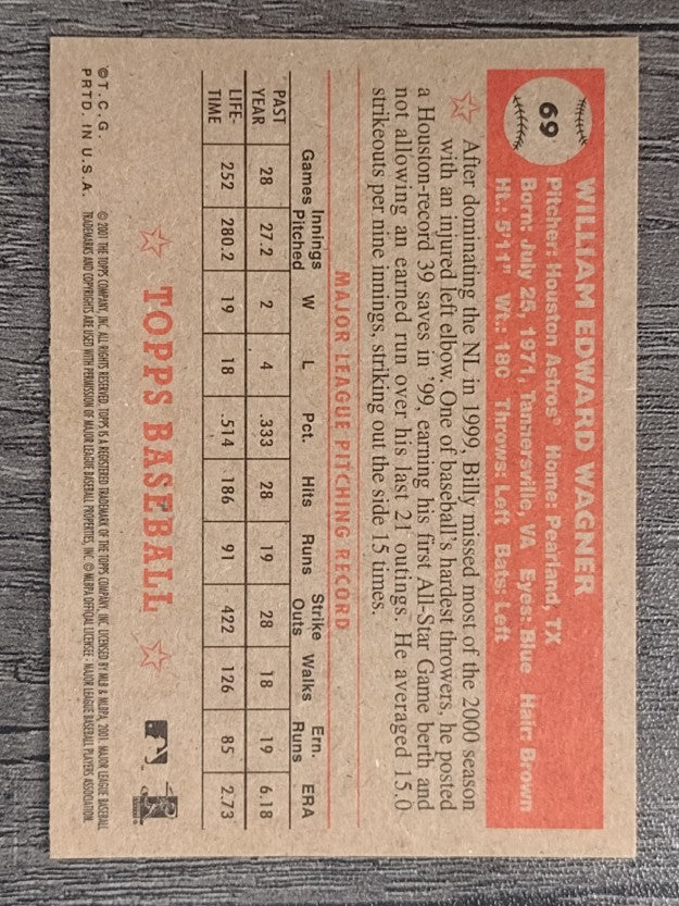 2001 Topps Heritage #69 Billy Wagner