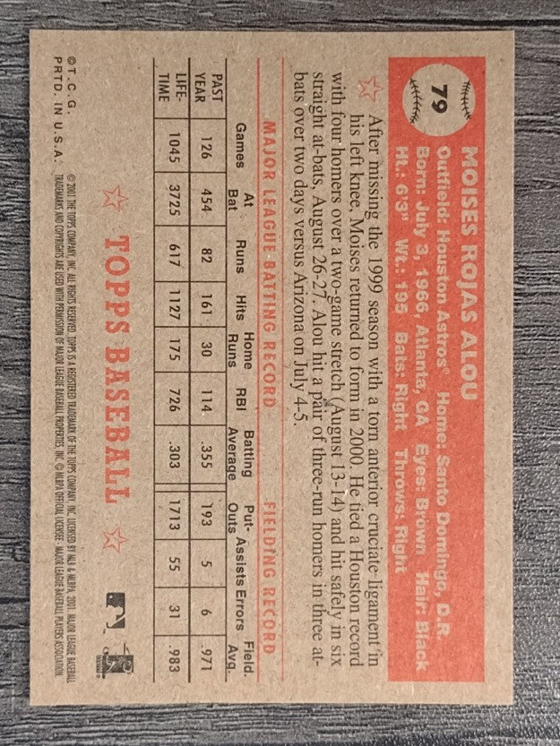2001 Topps Heritage #79 Moises Alou