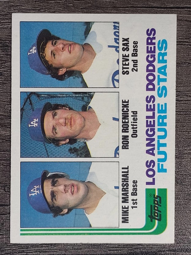 1982 Topps #681 Mike Marshall RC/Ron Roenicke RC/Steve Sax RC