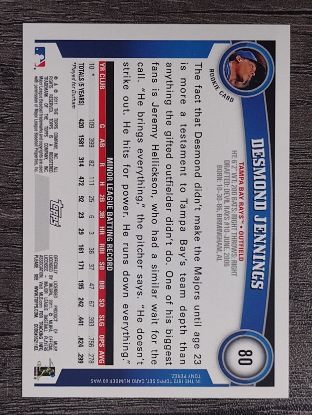 2011 Topps #80A Desmond Jennings RC