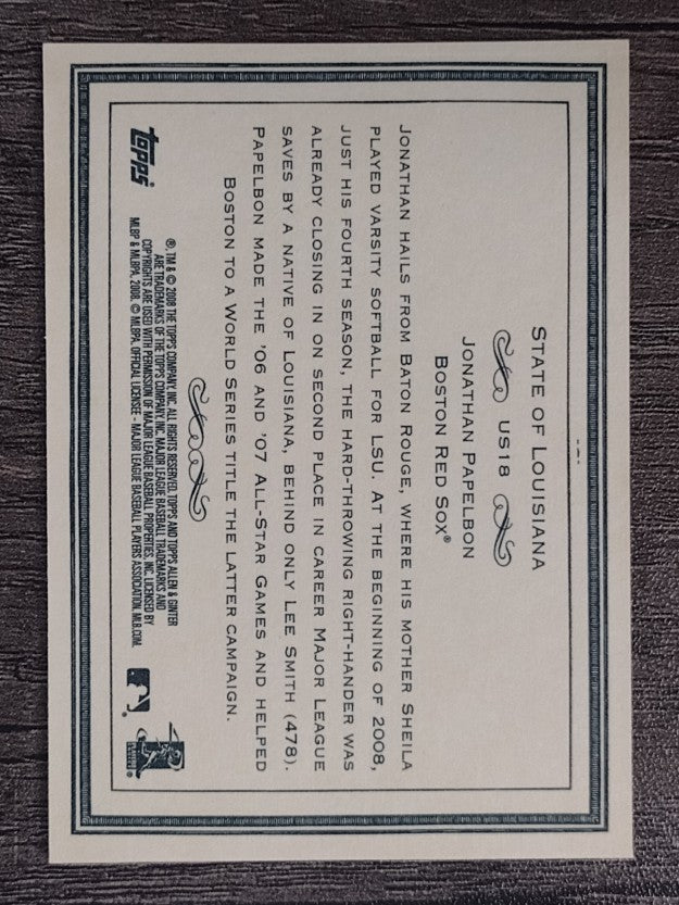 2008 Topps Allen and Ginter United States #US18 Jonathan Papelbon