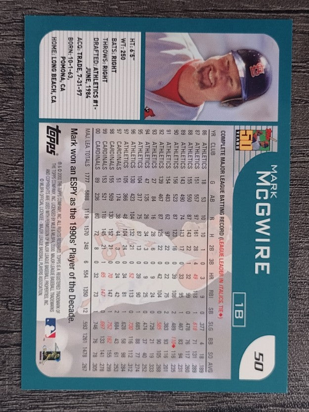 2001 Topps #50 Mark McGwire