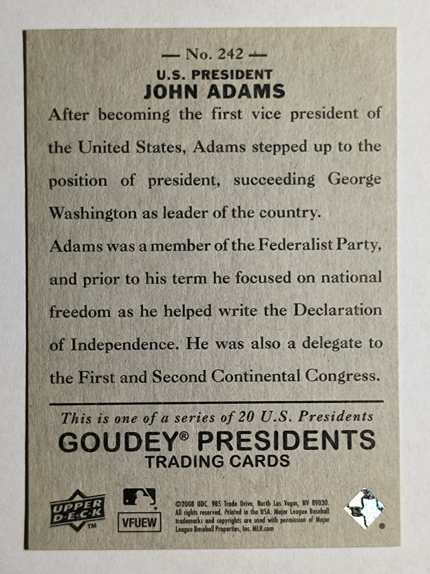 2008 Upper Deck Goudey #242 John Adams SP