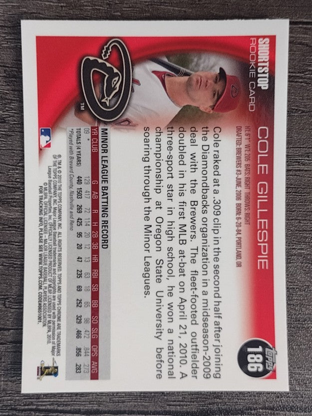 2010 Topps Chrome #186 Cole Gillespie RC