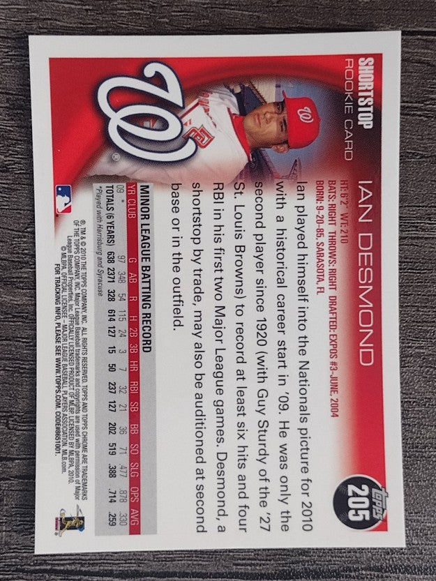 2010 Topps Chrome #205 Ian Desmond