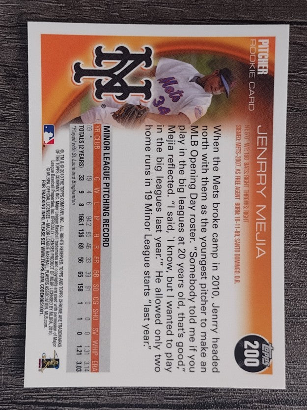 2010 Topps Chrome #200 Jenrry Mejia RC