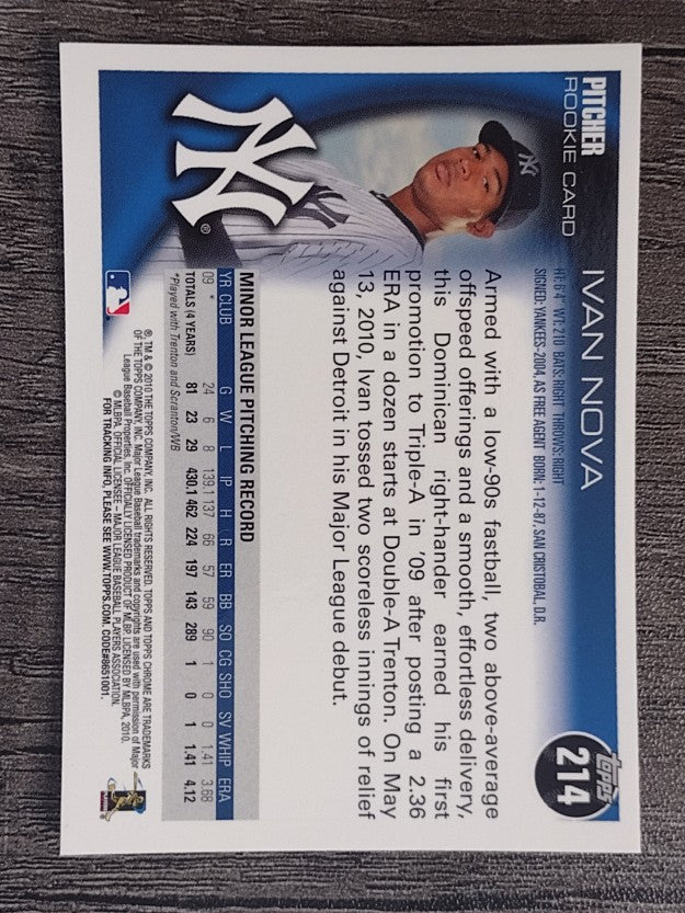 2010 Topps Chrome #214 Ivan Nova RC (EX)