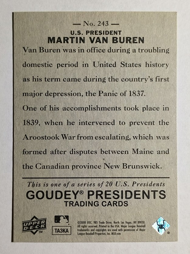 2008 Upper Deck Goudey #243 Martin Van Buren SP