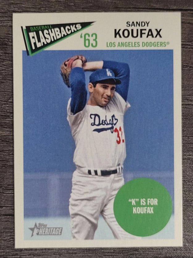 2012 Topps Heritage Baseball Flashbacks #SKO Sandy Koufax (EXMT)