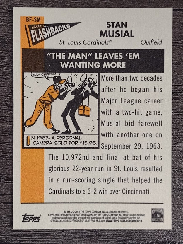 2012 Topps Heritage Baseball Flashbacks #SM Stan Musial