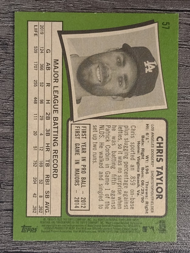 2020 Topps Heritage #57 Chris Taylor