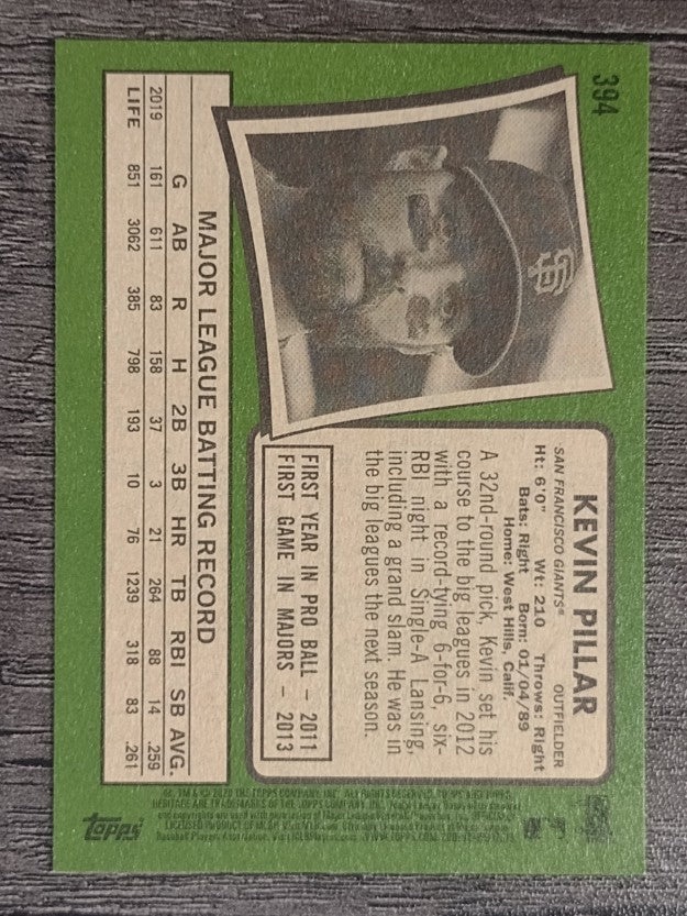2020 Topps Heritage #394 Kevin Pillar
