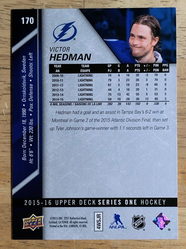 2015-16 Upper Deck #170 Victor Hedman