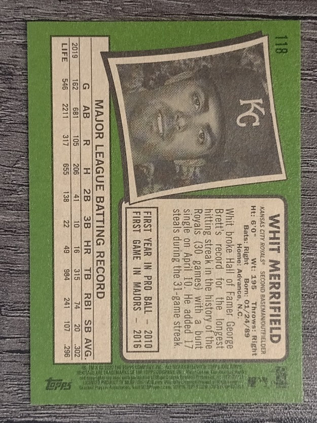 2020 Topps Heritage #118 Whit Merrifield