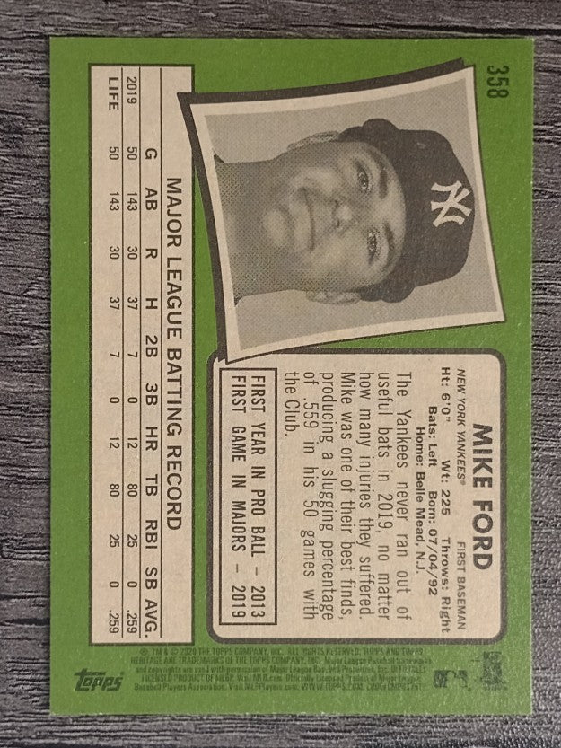 2020 Topps Heritage #358 Mike Ford