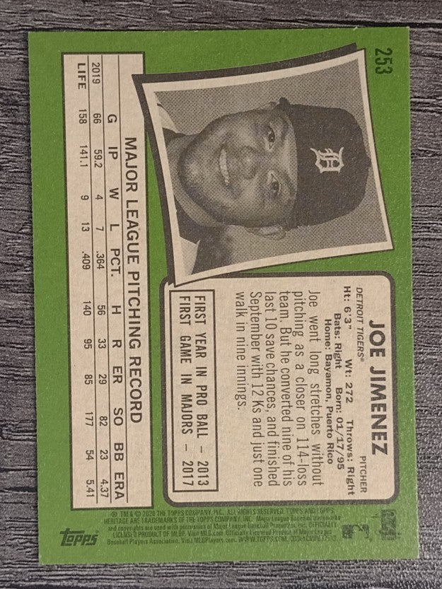 2020 Topps Heritage #253 Joe Jimenez