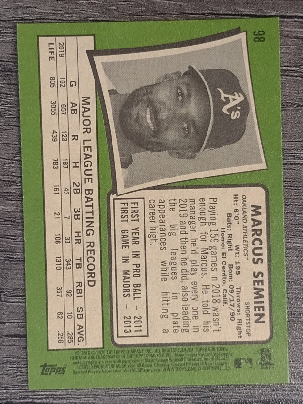 2020 Topps Heritage #98 Marcus Semien