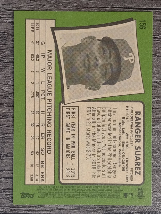 2020 Topps Heritage #156 Ranger Suarez