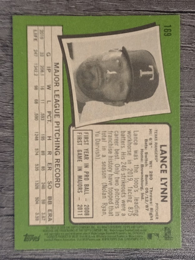 2020 Topps Heritage #169 Lance Lynn