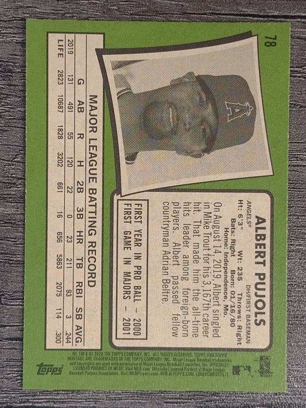 2020 Topps Heritage #78 Albert Pujols
