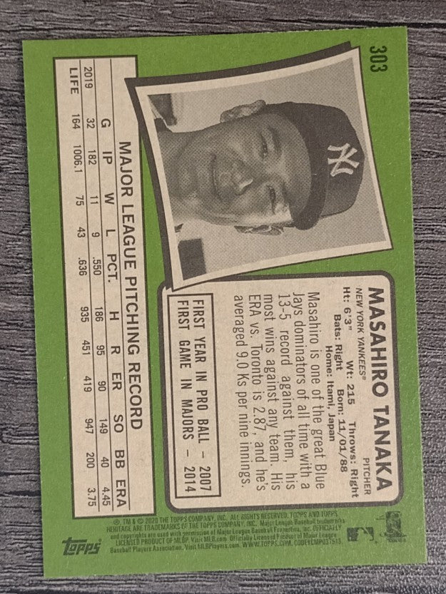 2020 Topps Heritage #303 Masahiro Tanaka