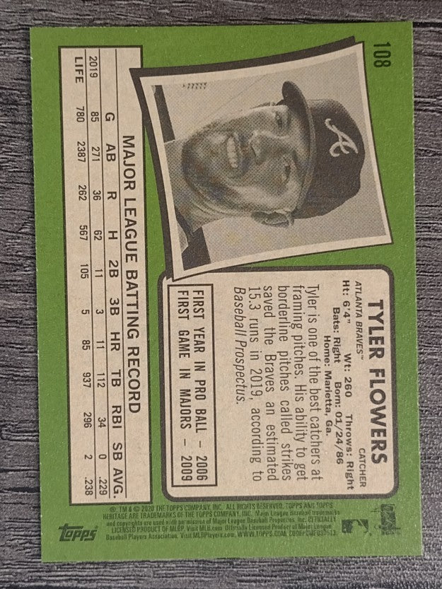 2020 Topps Heritage #108 Tyler Flowers