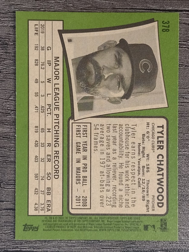 2020 Topps Heritage #378 Tyler Chatwood
