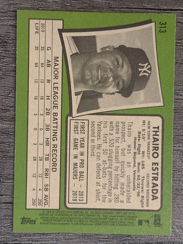 2020 Topps Heritage #313 Thairo Estrada