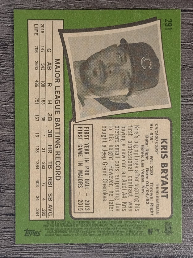 2020 Topps Heritage #291 Kris Bryant