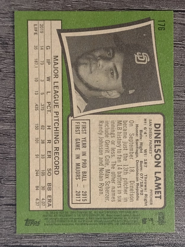 2020 Topps Heritage #176 Dinelson Lamet