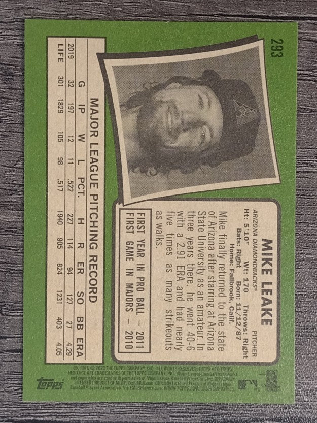2020 Topps Heritage #293 Mike Leake