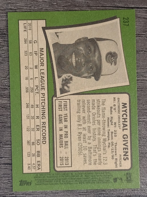 2020 Topps Heritage #237 Mychal Givens
