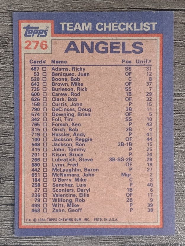 1984 Topps #276 Angels TL/Rod Carew